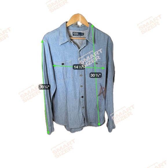 POLO Ralph Lauren Rare Shipyard Nautical Chambray Button-Up Denim Shirt Men's XL - Picture 15 of 16